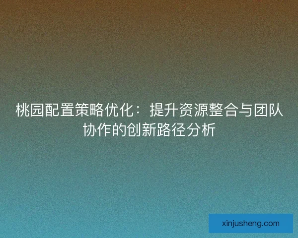 桃园配置策略优化：提升资源整合与团队协作的创新路径分析